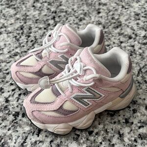 New Balance Kids' Pink and Gray Sneakers